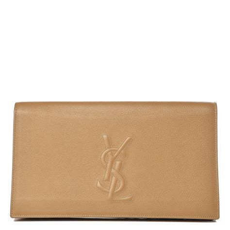 ysl belle de jour clutch large|SAINT LAURENT Calfskin Large Belle De Jour Clutch Beige .